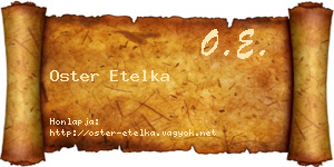 Oster Etelka névjegykártya